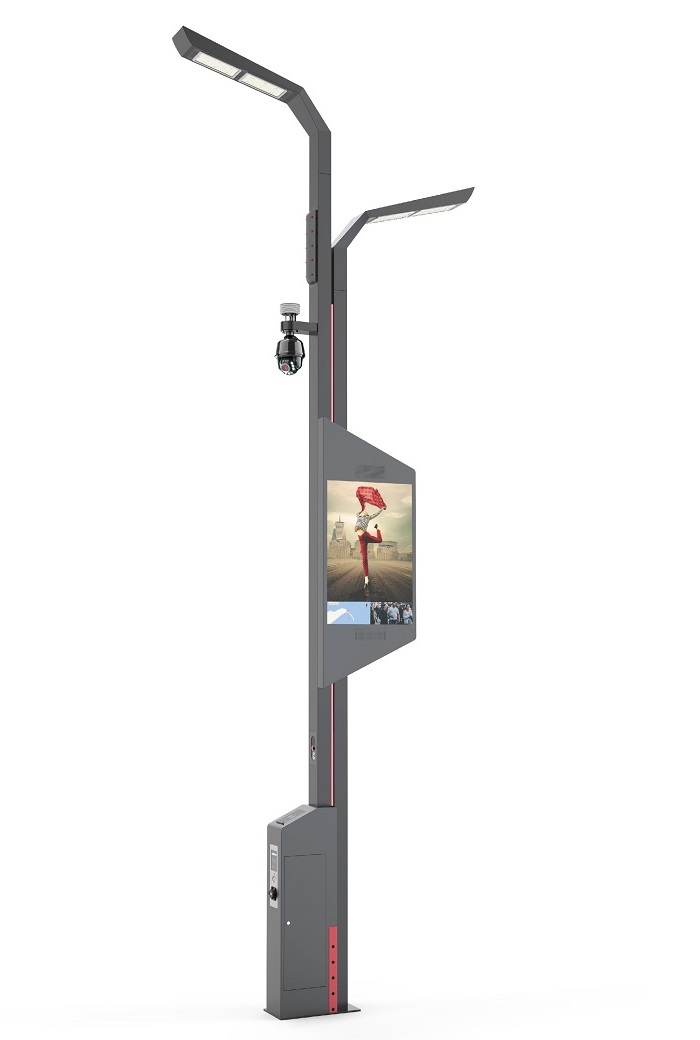 Smart Lighting Poles with LED Screen CCTV Camera EV Charger